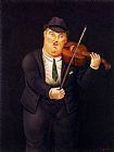 Fernando Botero Famous Paintings - Violinista
